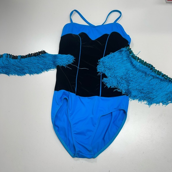 Weissman Dance Costume Leotard With Detachable Fringe Skirts Size Small Adult - Picture 3 of 9